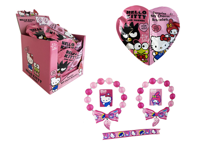 HELLO KITTY BEST FRIENDS FOREVER Set da 2 Braccialetti a sorpresa 15cm In espo da 24pz 4ass…x24